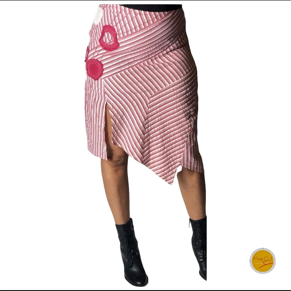 PARALLEL Skirt, Red and White Size 10/12 EUC